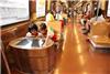 Part 9 Photos Inside the Xinbeitou MRT Line train is a wooden hot spring bath with a display introducing the attractions in Beitou.