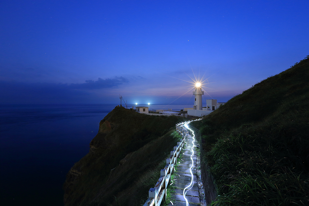 Bitou Cape Lighthouse at night