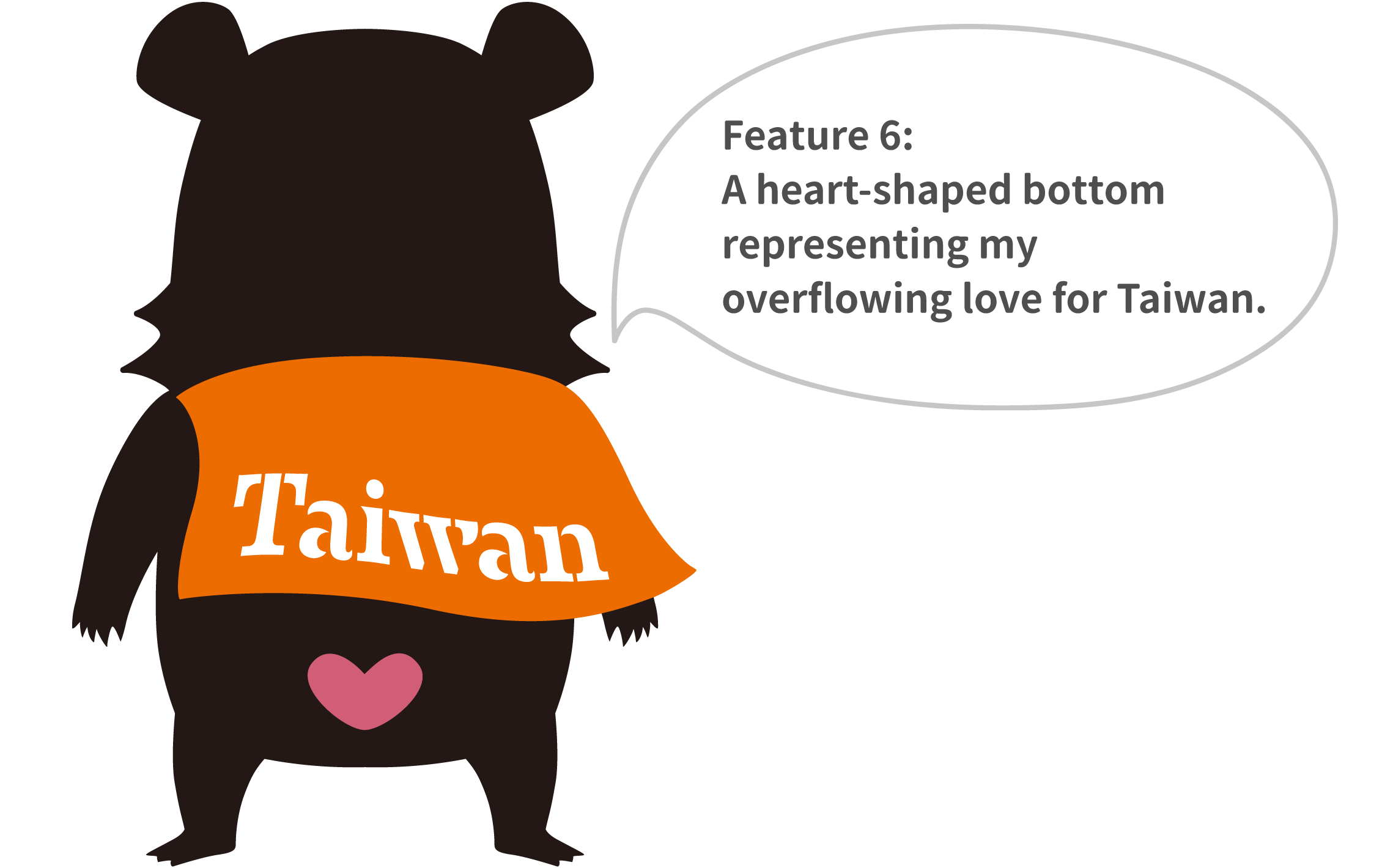 Feature 6:
A heart-shaped bottom representing my overflowing love for Taiwan.
