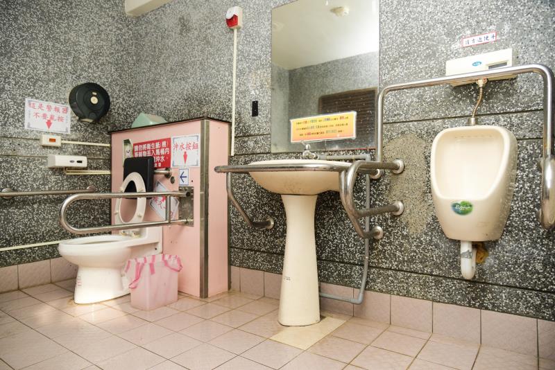 Interior view accessible restroom