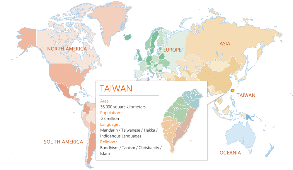 Location of Taiwan