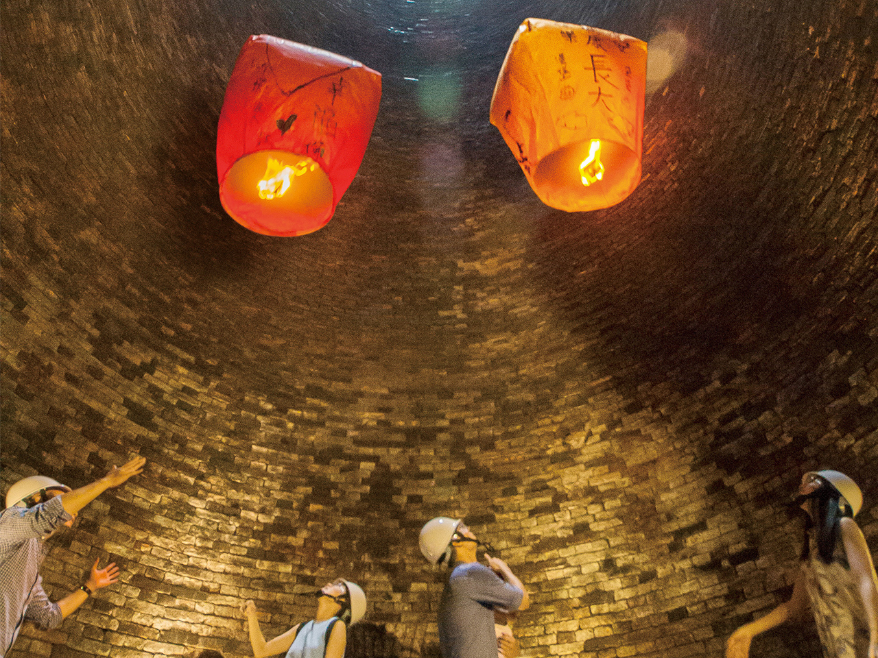 Inside the smokestack